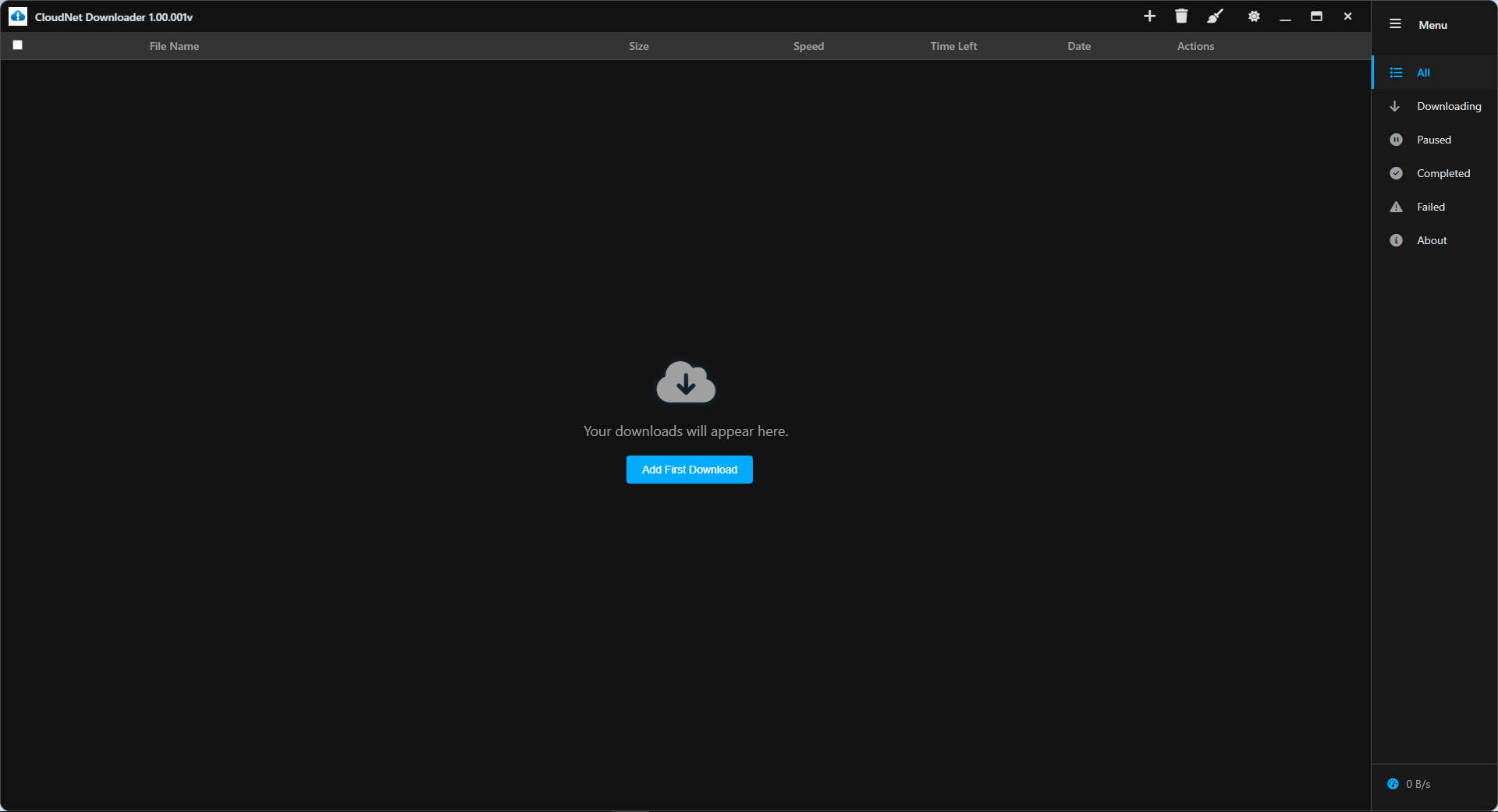 CloudNet Downloader Interface Screenshot 1